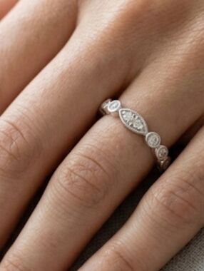 Sterling Silver CZ Unique Eternity Ring